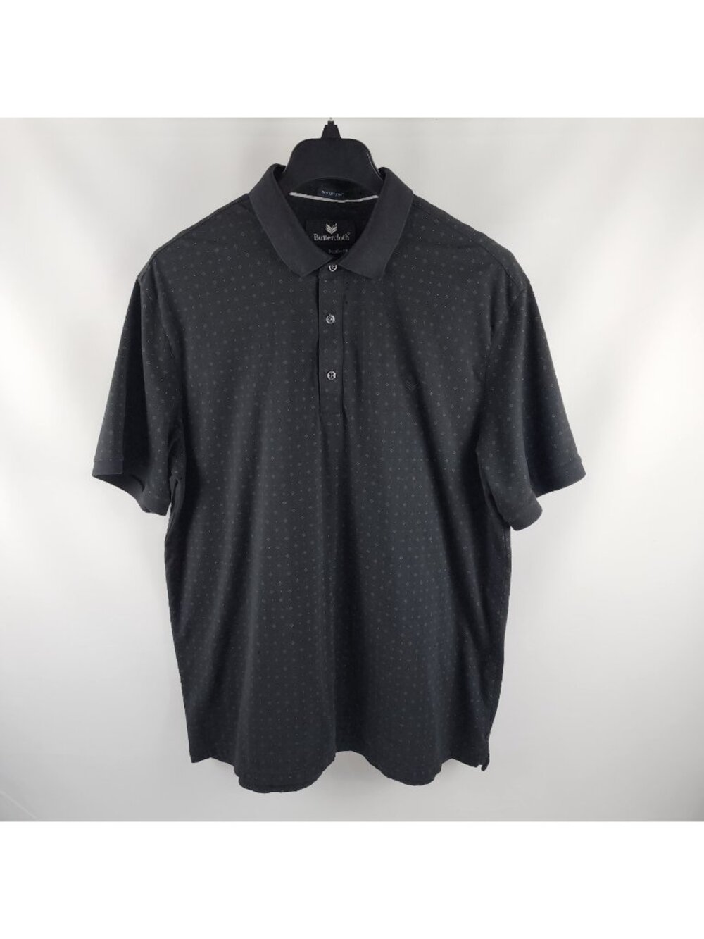 Buttercloth Shirt Mens 2XL Black Regular Fit Icy Cotton S/S Polo
